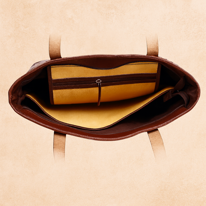 Leather Brown Weave Women Shoulder Bag
