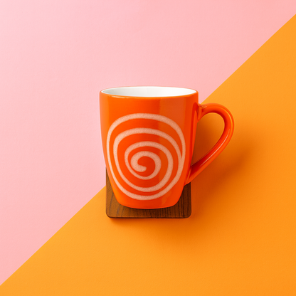 Bhokals Circle Printed Orange Coffee Mug
