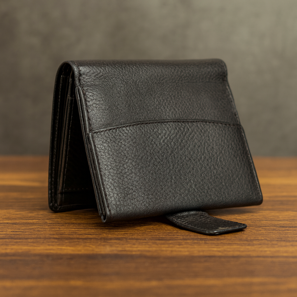 Leather Black Vertical Men Wallet