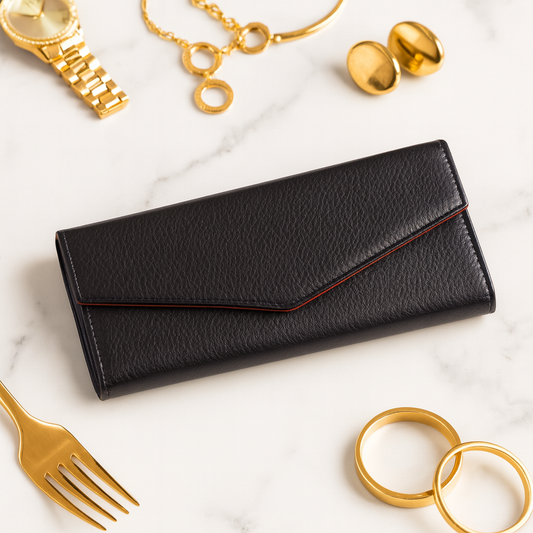 Leather solid black sunglass cover