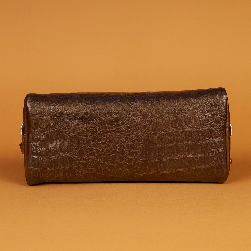 Leather Crocs Chocolate Brown Women Hand Bag