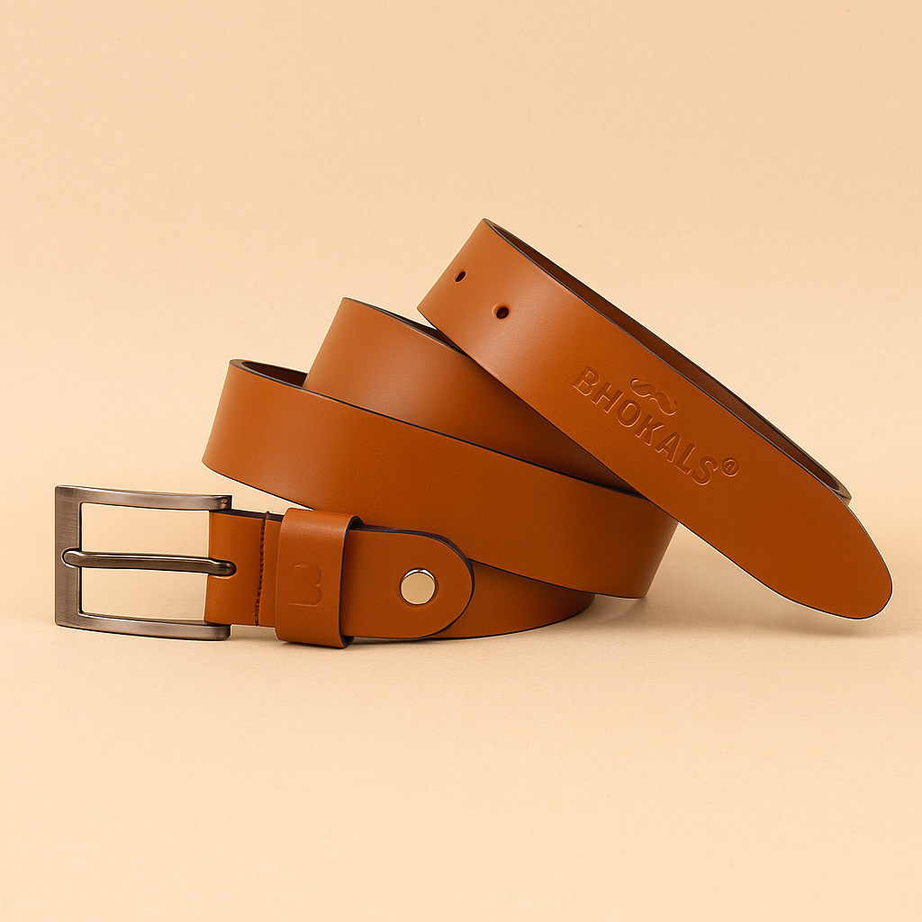 Bhokals Women Solid Tan Leather Belt