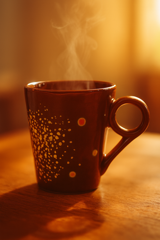 Bhokals Ceramic Brown Yellow Coffee Mug