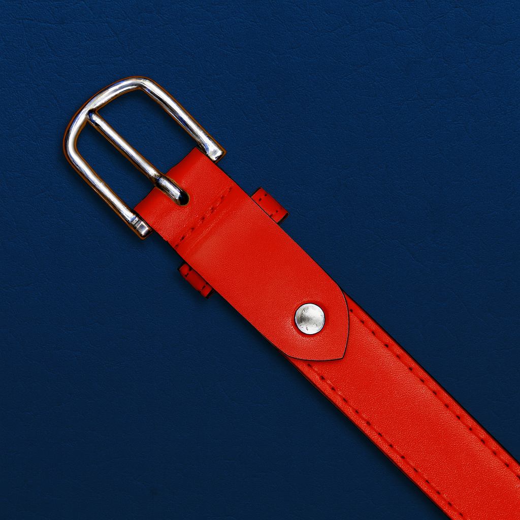 Bhokals Women Solid Red Leather Belt