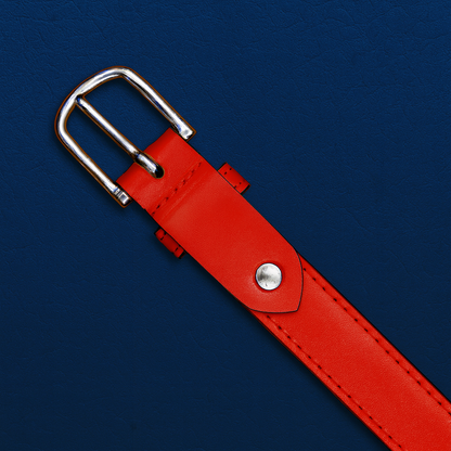 Bhokals Women Solid Red Leather Belt
