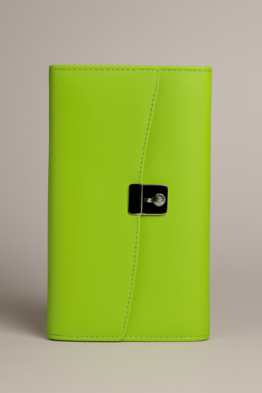 Leather Solid Green Women Wallet