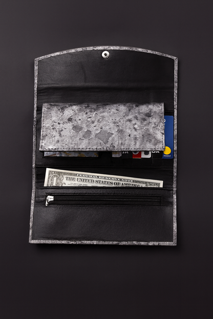 Leather Grey Texture Women Wallet
