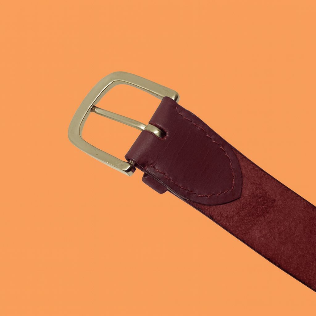 Bhokals Men Solid Red Formal Leather Belt