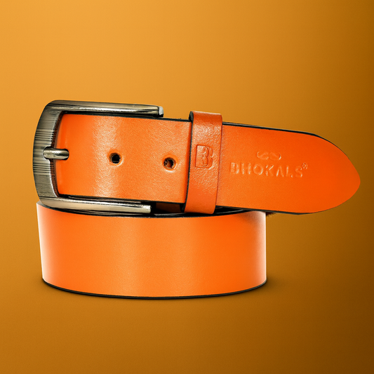 Bhokals Men Solid Tan Formal Leather Belt