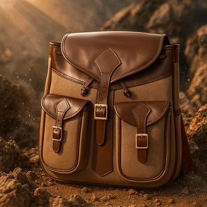 Canvas Solid Green Travel Back Pack