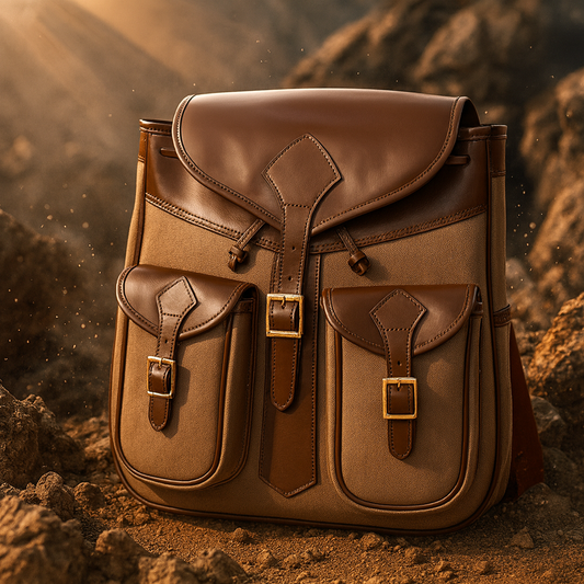 Canvas Solid Green Travel Back Pack
