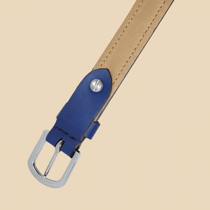 Bhokals Women Solid Blue Leather Belt