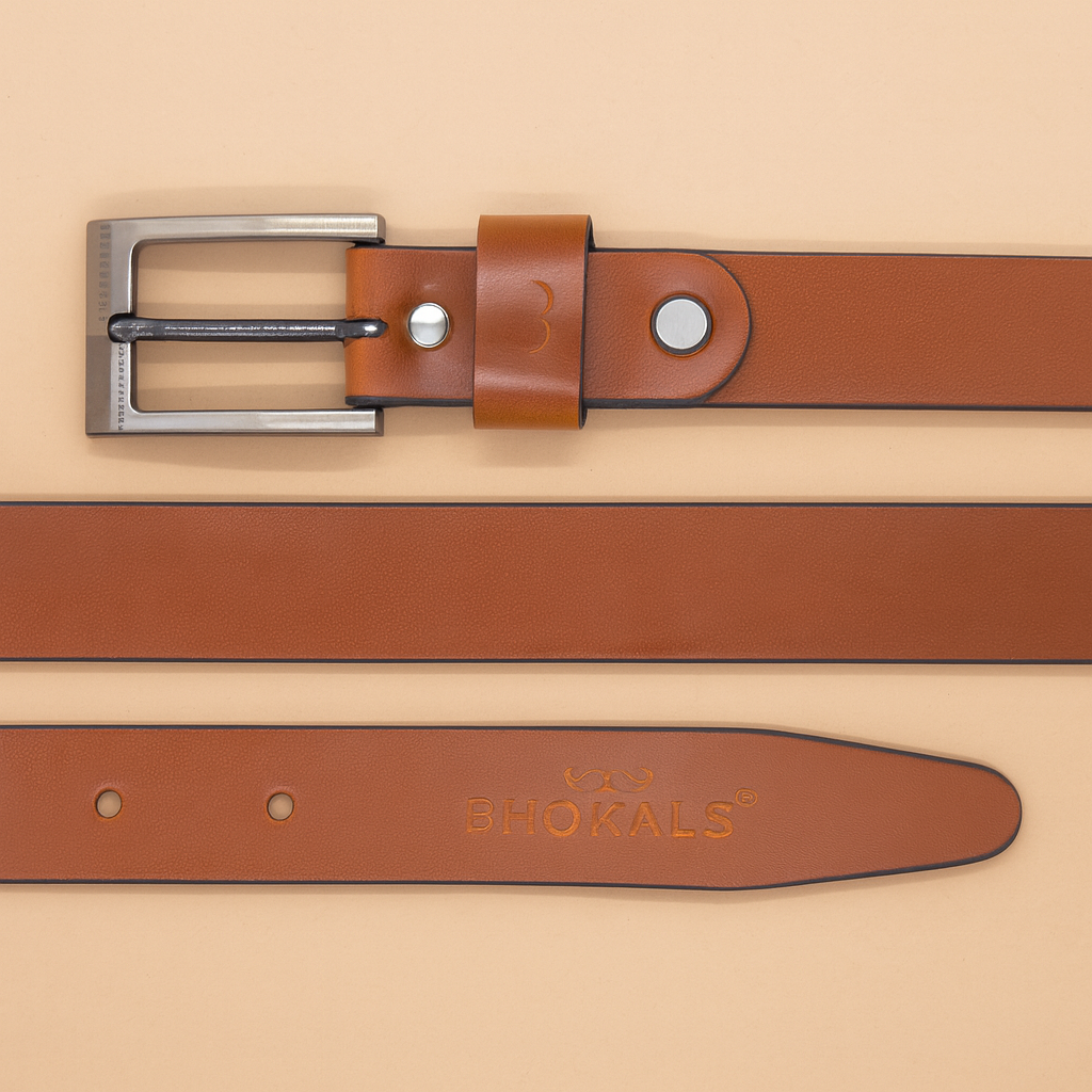 Bhokals Women Solid Tan Leather Belt