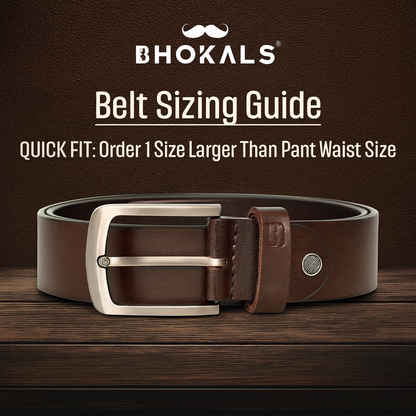 Bhokals Men Brown Casual Leather Belt