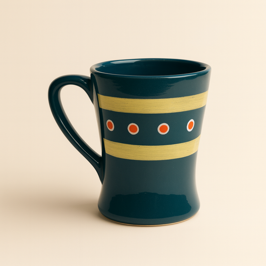 Bhokals Ceramic Green Yellow Coffee Mug