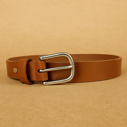 Bhokals Women Solid Tan Leather Belt