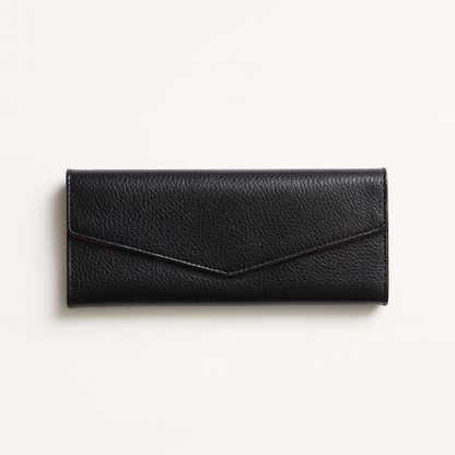 Leather solid black sunglass cover