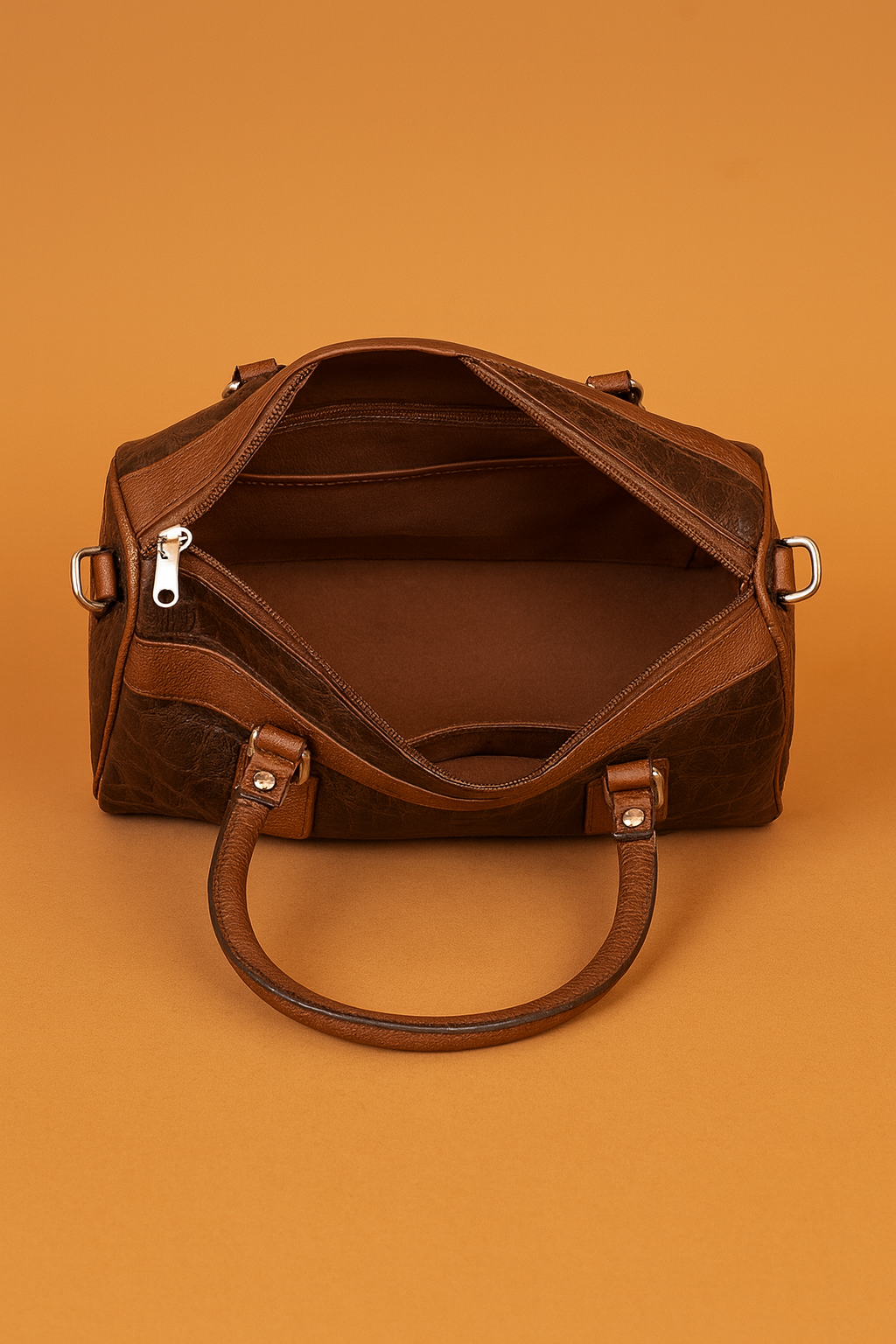 Leather Crocs Chocolate Brown Women Hand Bag