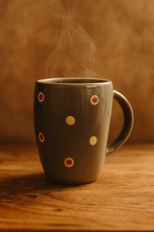 Bhokals Ceramic Grey Dotted Coffee Mug