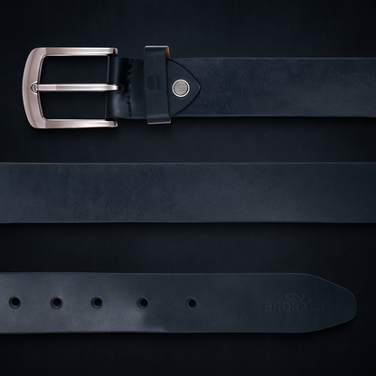 Bhokals Men Black Casual Leather Belt