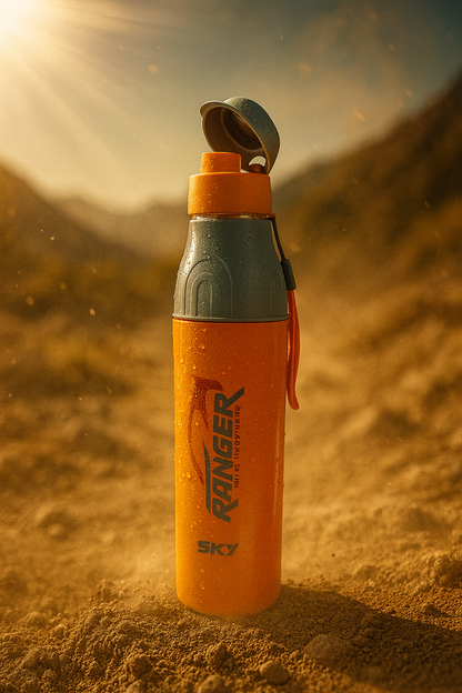 Sky Ranger Printed 1000ml Orange Stainless Steel Water Bottle