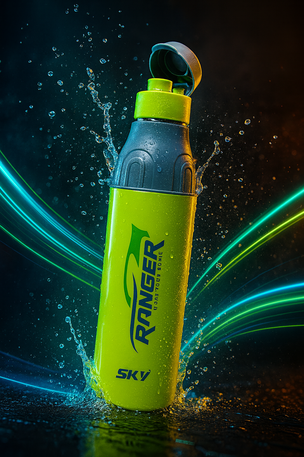 Sky Ranger Printed 1000ml Green Stainless Steel Water Bottle