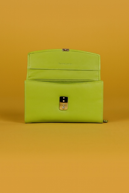 Leather Solid Green Women Wallet