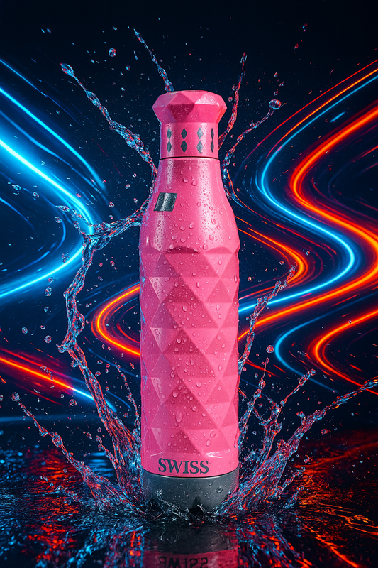 Swiss Printed Pu 750ml Pink Water Bottle