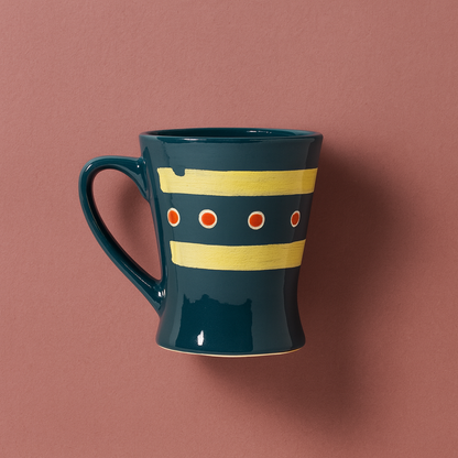Bhokals Ceramic Green Yellow Coffee Mug