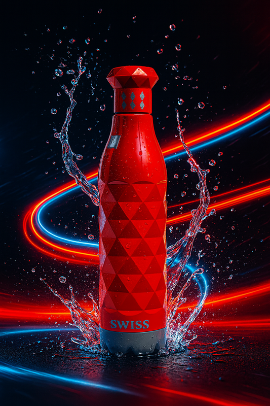 Swiss Printed Pu 750ml Red Water Bottle