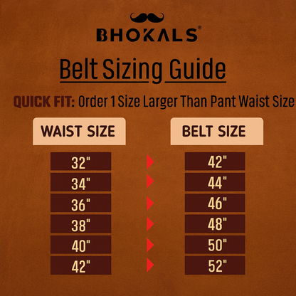 Bhokals Men Tan Glossy Leather Belt