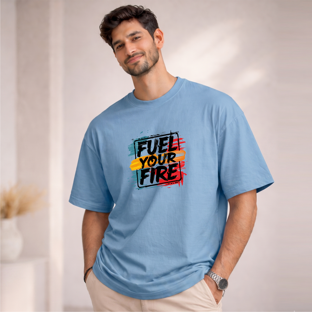 Men's Oversized Fuel Your Fire Printed T-Shirt