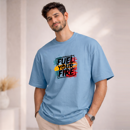 Men's Oversized Fuel Your Fire Printed T-Shirt