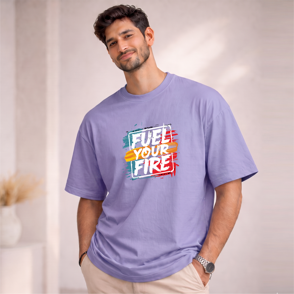 Men's Oversized Fuel Your Fire Printed T-Shirt