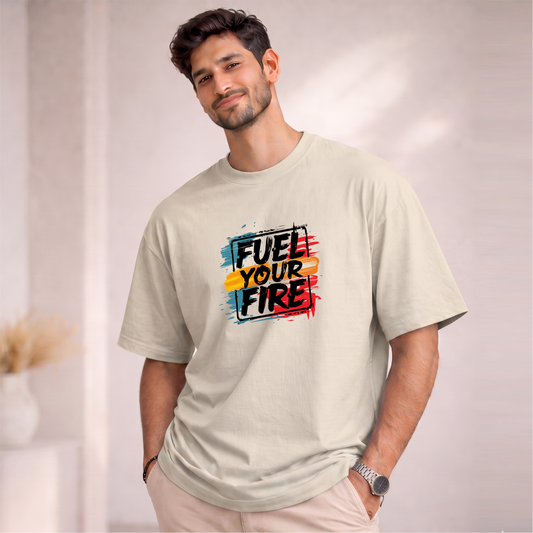 Men's Oversized Fuel Your Fire Printed T-Shirt