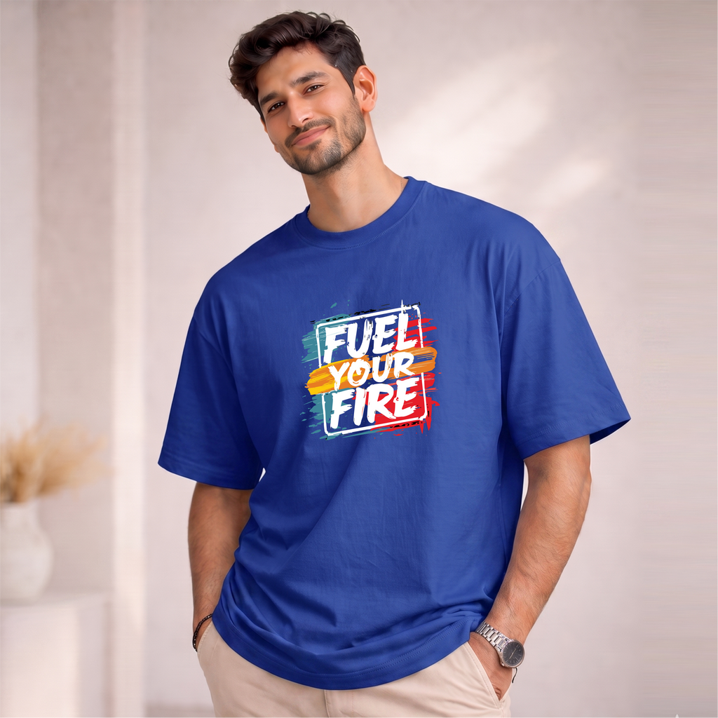 Men's Oversized Fuel Your Fire Printed T-Shirt