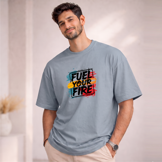Men's Oversized Fuel Your Fire Printed T-Shirt