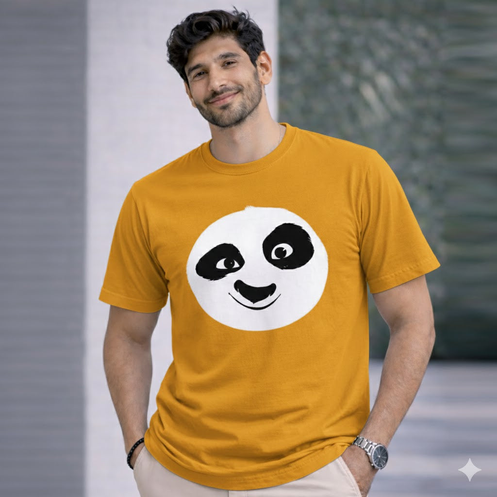 Bhokals " PANDA FACE " Printed, Round Neck, Cotton, Super Soft T-Shirt