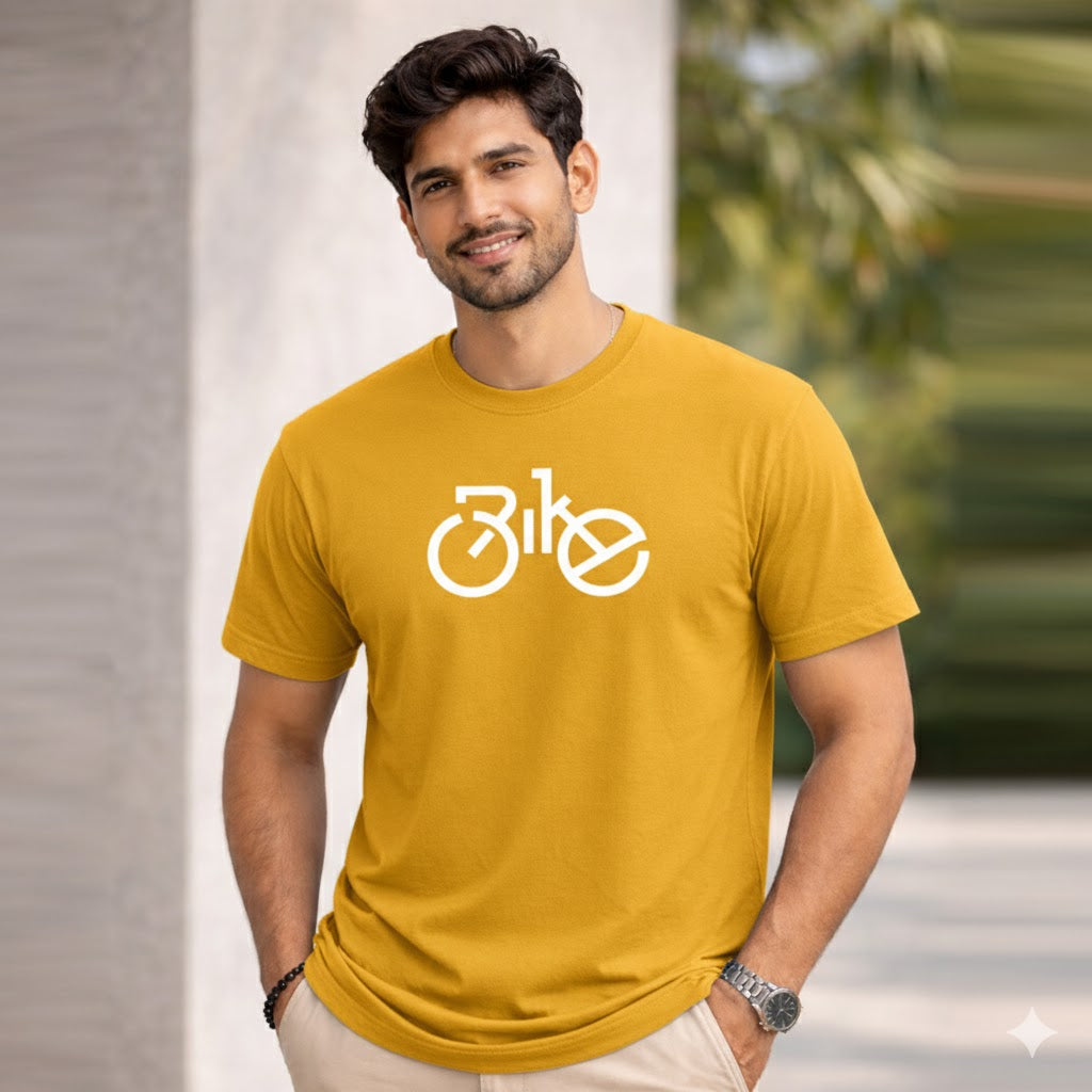 Bhokals "Bike" Printed, Round Neck, Cotton, Super Soft T-Shirt