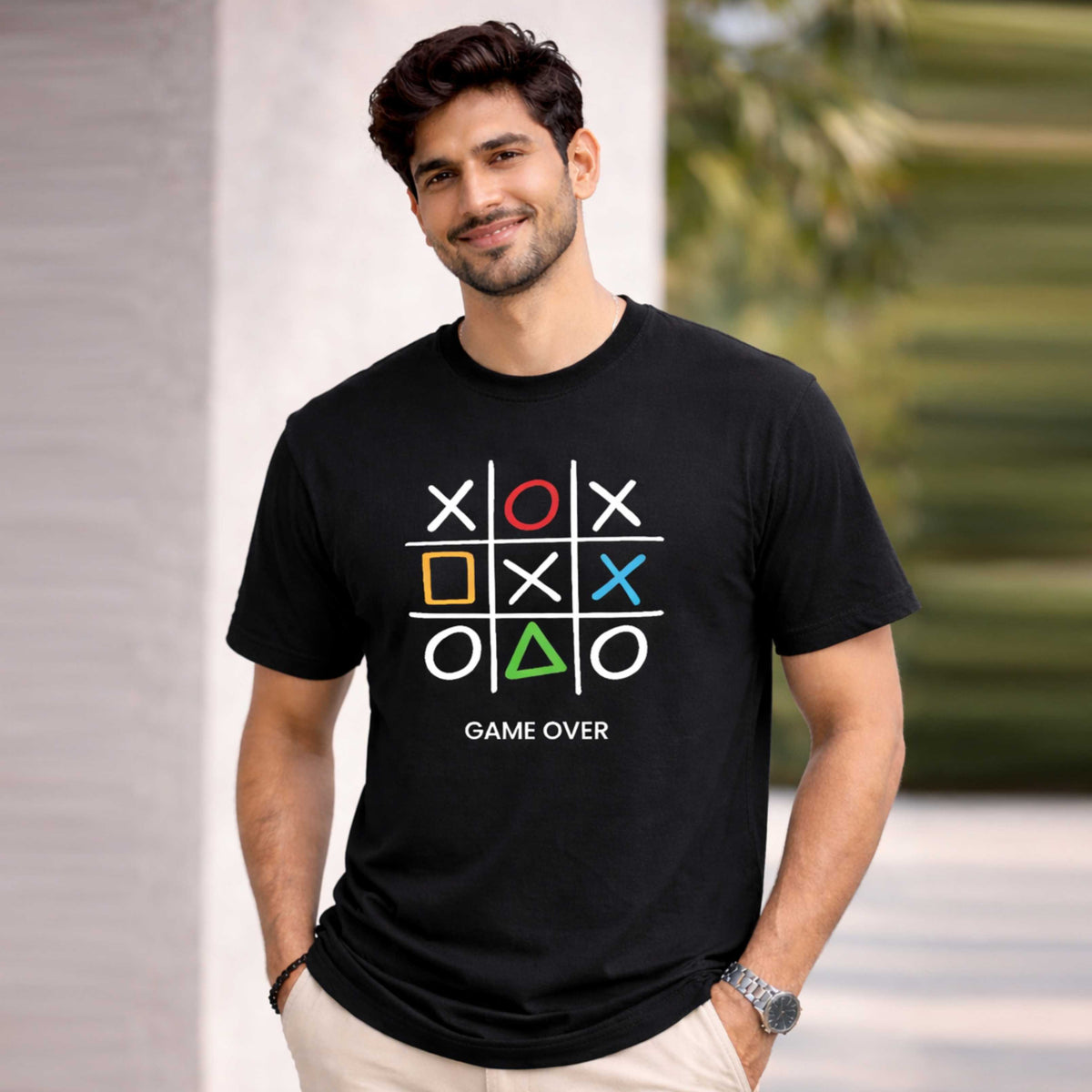 Bhokals " GAME OVER" Printed, Round Neck, Cotton, Super Soft T-Shirt