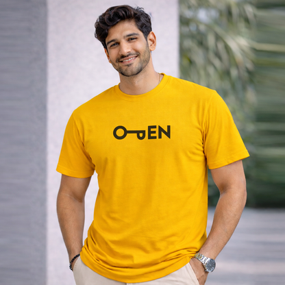 Bhokals "Open" Printed Round Neck, Cotton, Super Soft T-Shirt