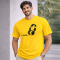 Bhokals "Music" Printed Round Neck, Cotton, Super Soft T-Shirt