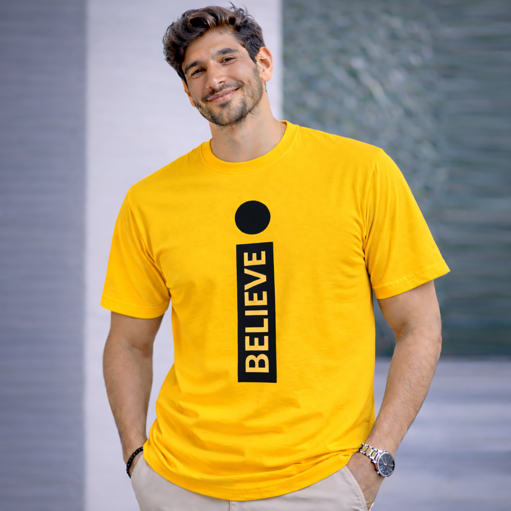 Bhokals " I Believe " Printed, Round Neck, Cotton, Super Soft T-Shirt