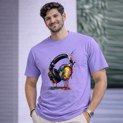Bhokals "Head Phone Splash" Printed, Round Neck, Cotton, Super Soft T-Shirt,