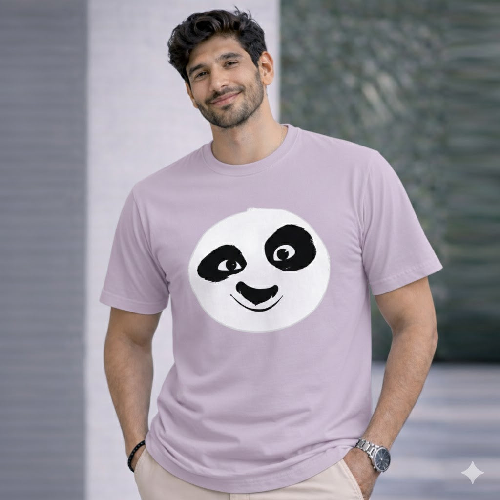 Bhokals " PANDA FACE " Printed, Round Neck, Cotton, Super Soft T-Shirt