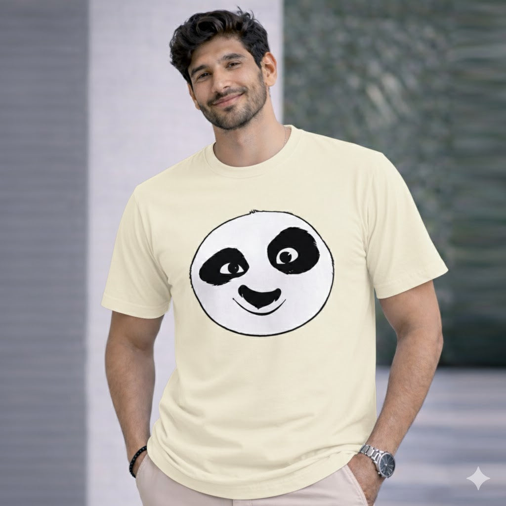 Bhokals " PANDA FACE " Printed, Round Neck, Cotton, Super Soft T-Shirt