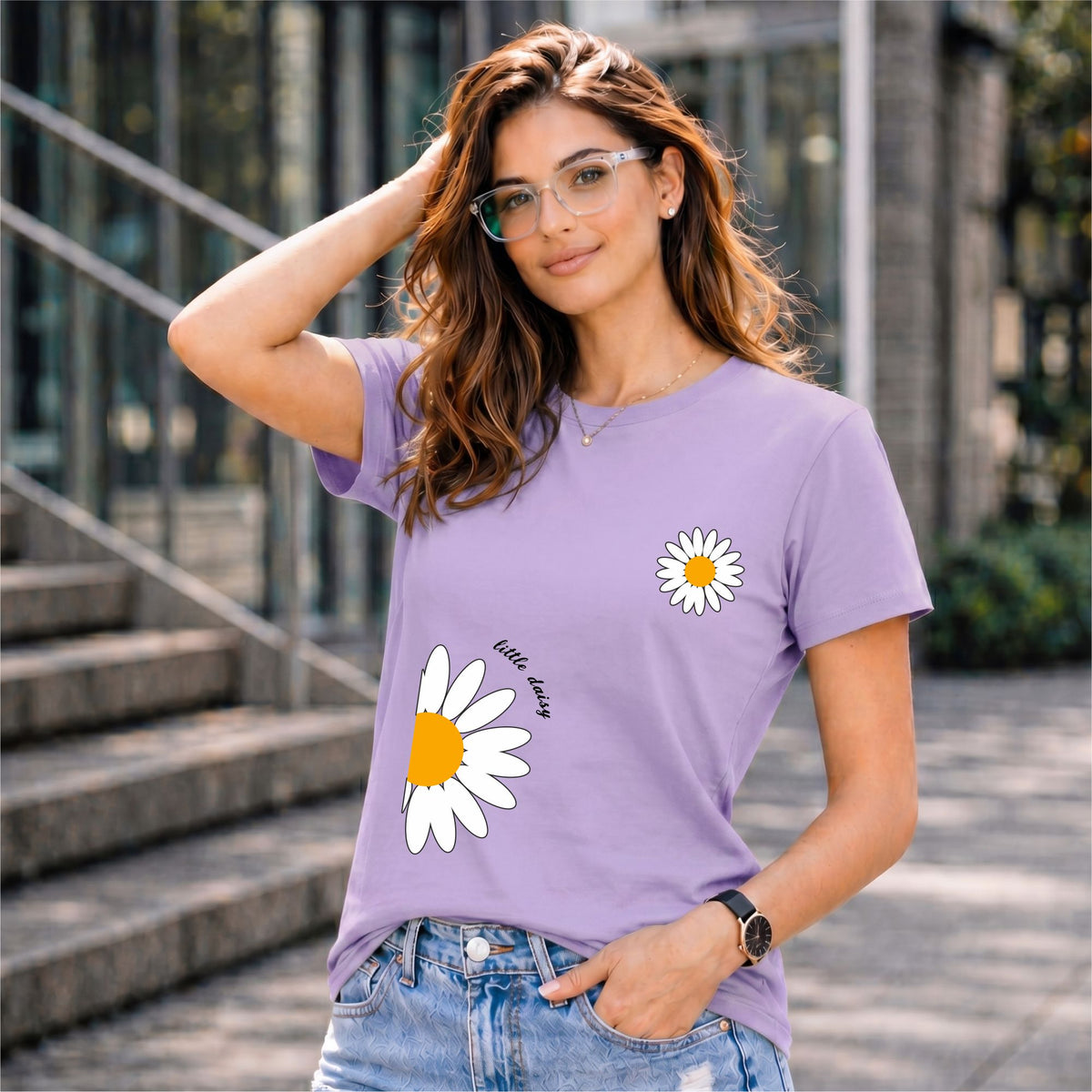 BHOKALS "Sunflower" Printed Women Cotton T-Shirt | Round Neck | Super Soft | Regular Fit