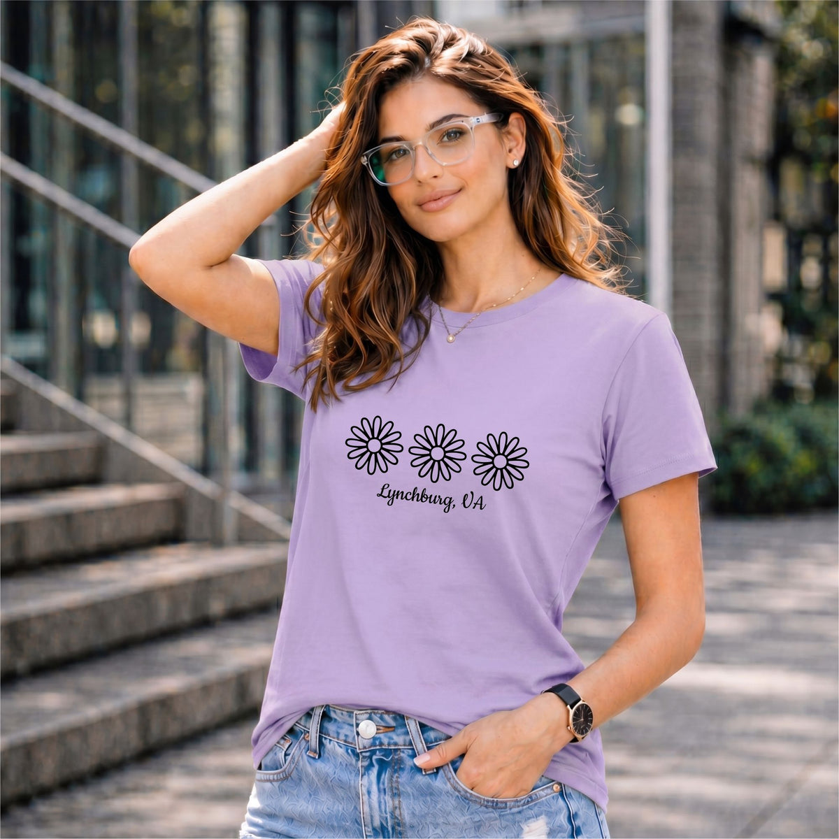 BHOKALS "Daisy" Printed Women Cotton T-Shirt | Round Neck | Super Soft | Regular Fit