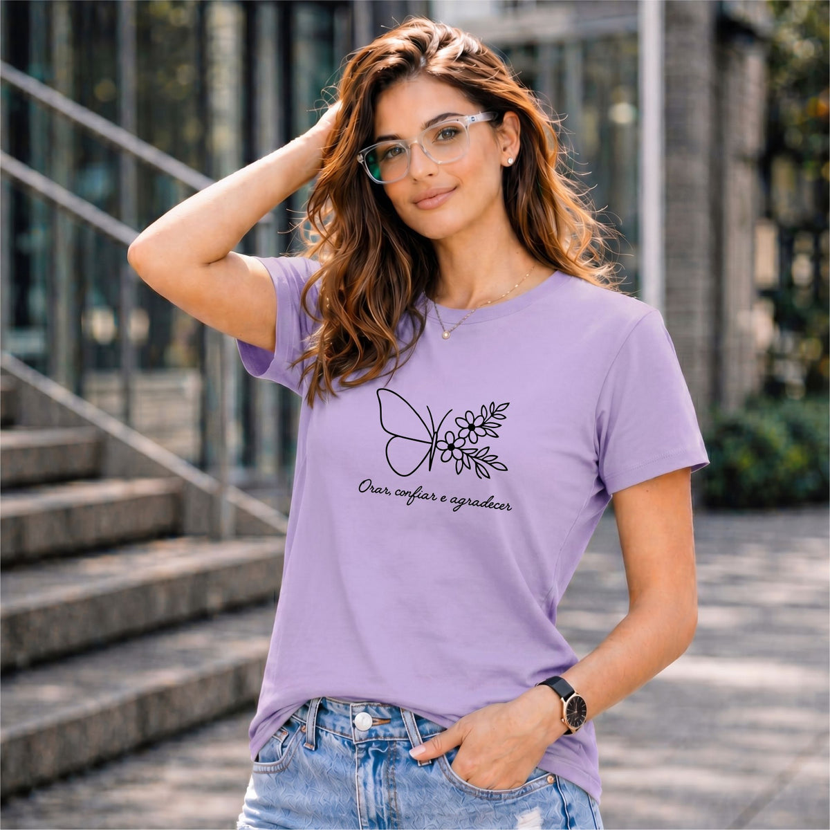 BHOKALS "Butterfly Bloom" Printed Women Cotton T-Shirt | Round Neck | Super Soft | Regular Fit