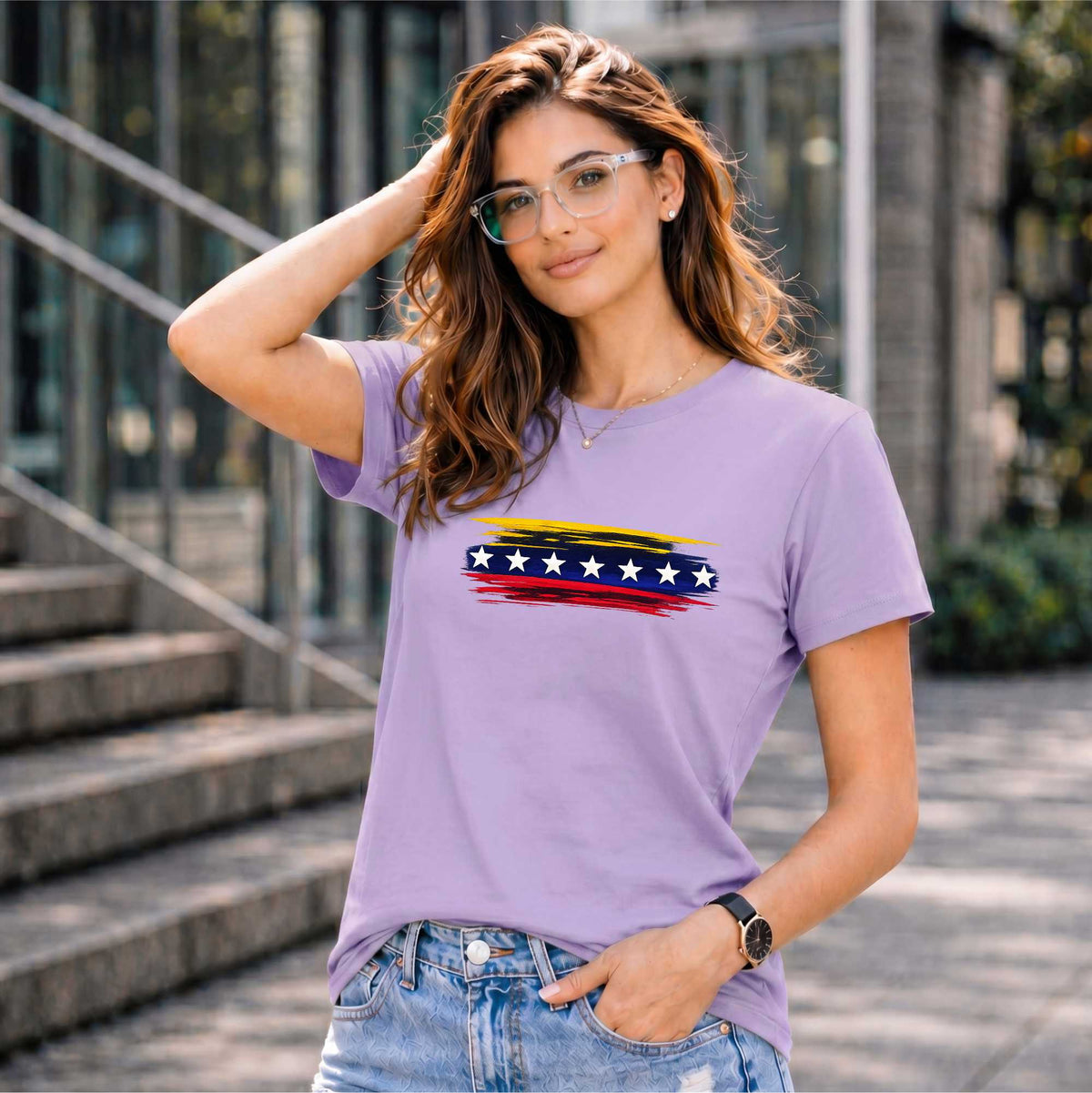 BHOKALS "StarWave" Printed Women Cotton T-Shirt | Round Neck | Super Soft | Regular Fit
